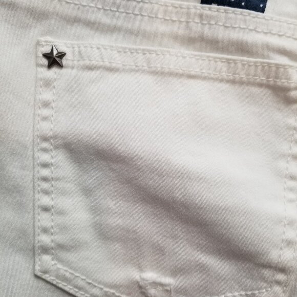 Vintage Y2K 90s LEI Junior White Shorts Size 9 USA Stars and Stripes - Picture 6 of 10